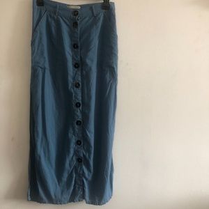 Blue Maxi Botton Down Skirt